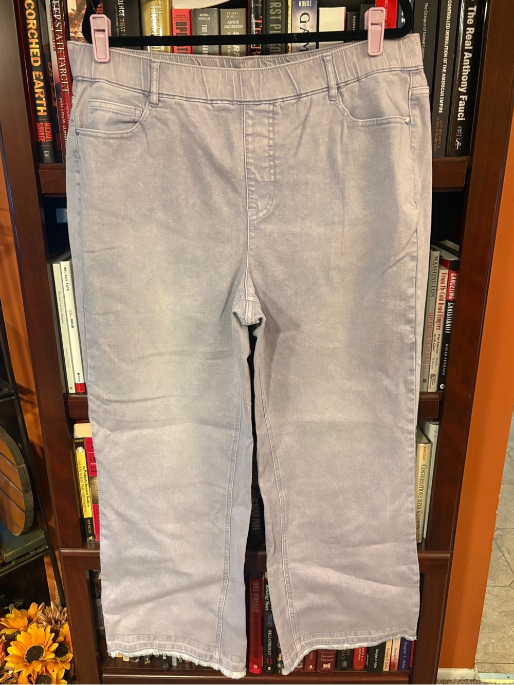 Isaac Mizrahi Light Lavender Cropped Wide-Leg Pants